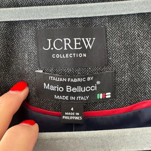NWT J Crew Collection Cropped Vest in Italian Pinstripe Wool Blend Women's Sz 4